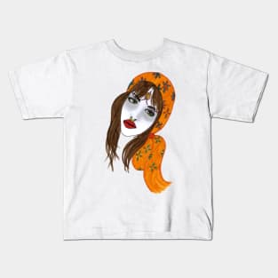 Orange Head Wrap Nose Ring Girl Kids T-Shirt